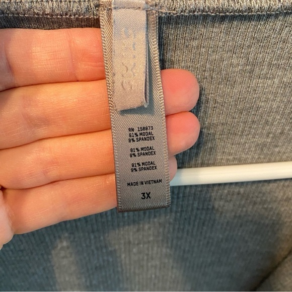 Skims Soft Lounge Button Up Henley Onesie Womens Plus Size 3X Heathered Grey LS - Picture 12 of 16